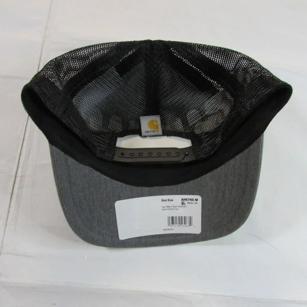 Carhartt Twill Meshback Hamilton Patch Snapback Trucker Cap Hat Steel AH6740